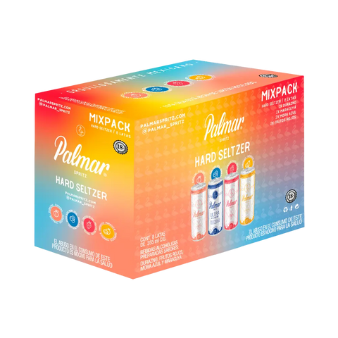 Mix pack de Hard Seltzer sabores mora azul, durazno, maracuyá y frutos rojos