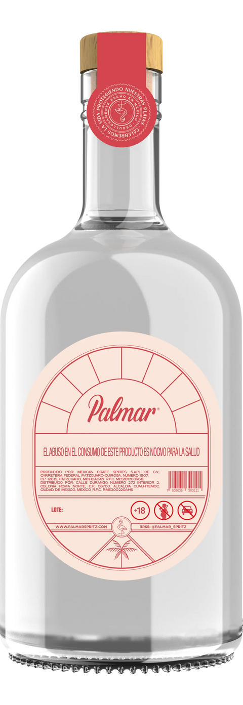 Parte trasera de la botella de ginebra