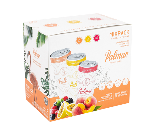 Hard Seltzer mix pack original con  3 diferentes sabores,86 calorías, 4.2% alcohol 