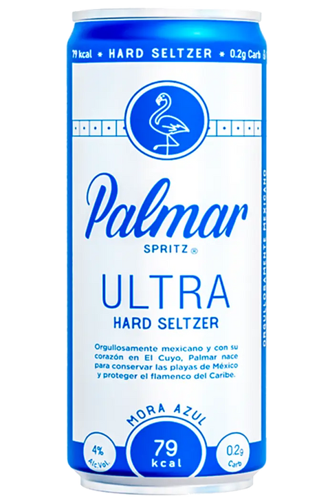 Lata de Palmar Ultra Hard Seltzer sabor mora azul